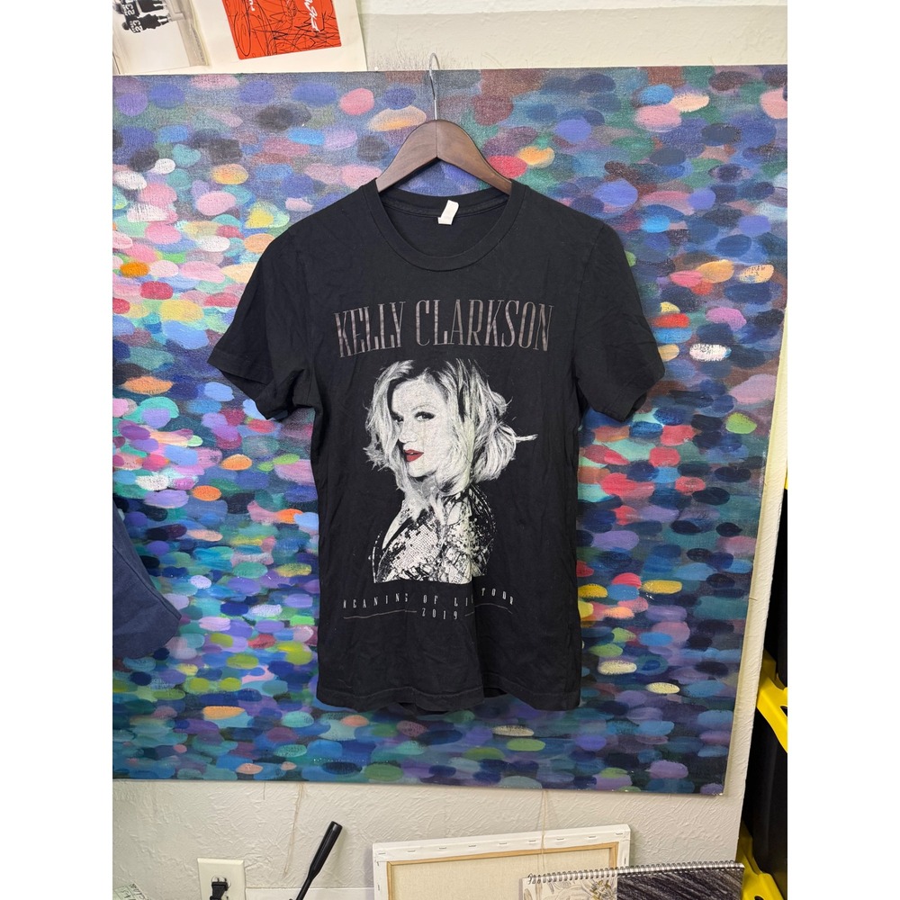 Kelly Clarkson Meaning of Life Tour 2019 Concert T-Shirt Black Graphic Tee Small
